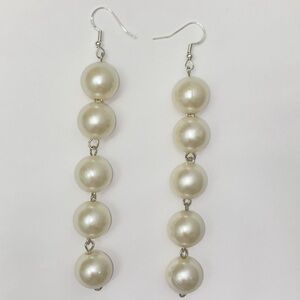 Big Long Faux Pearl Earrings